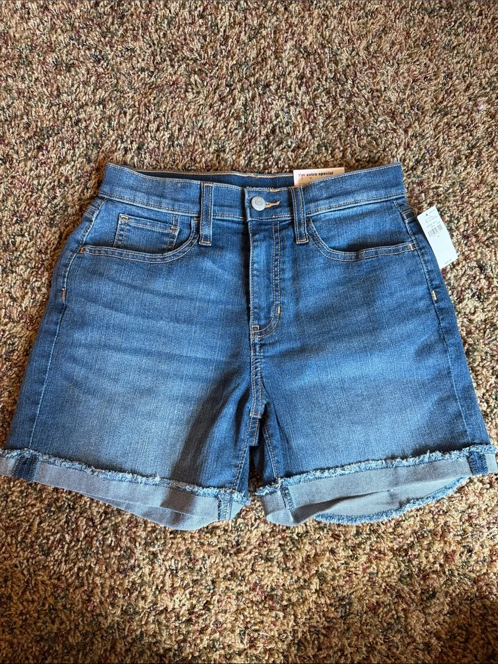 Old Navy Girls 14 Medium Blue Rolled Hem Denim Shorts